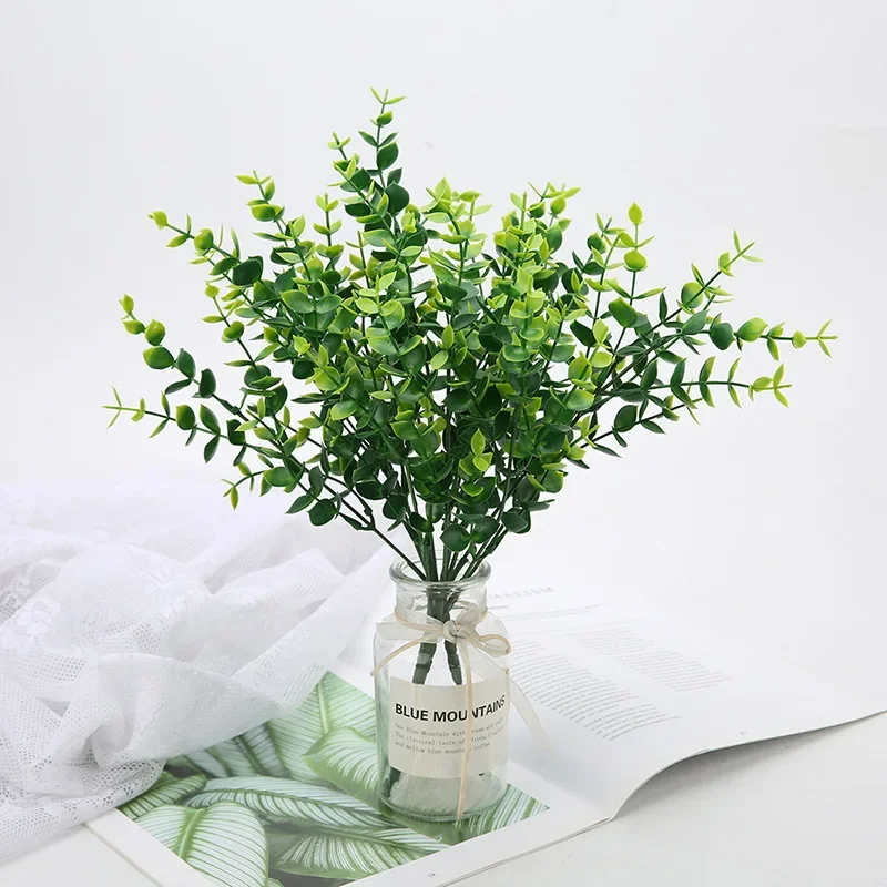 3/6pcs Eucalyptus vase potted plant decoration green plants table placement high-end artificial flowers branches leaves