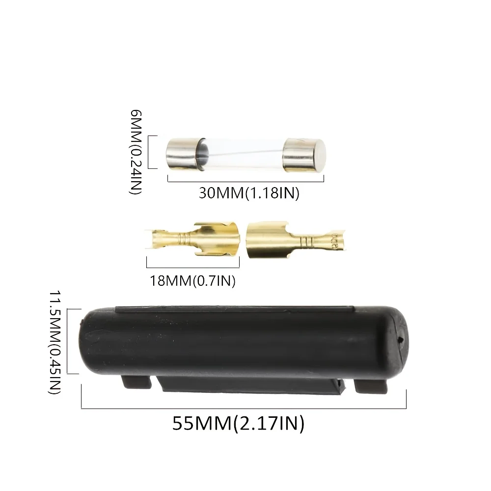 5 Set 6*30 mm Fuse Holder with Glass Fuse