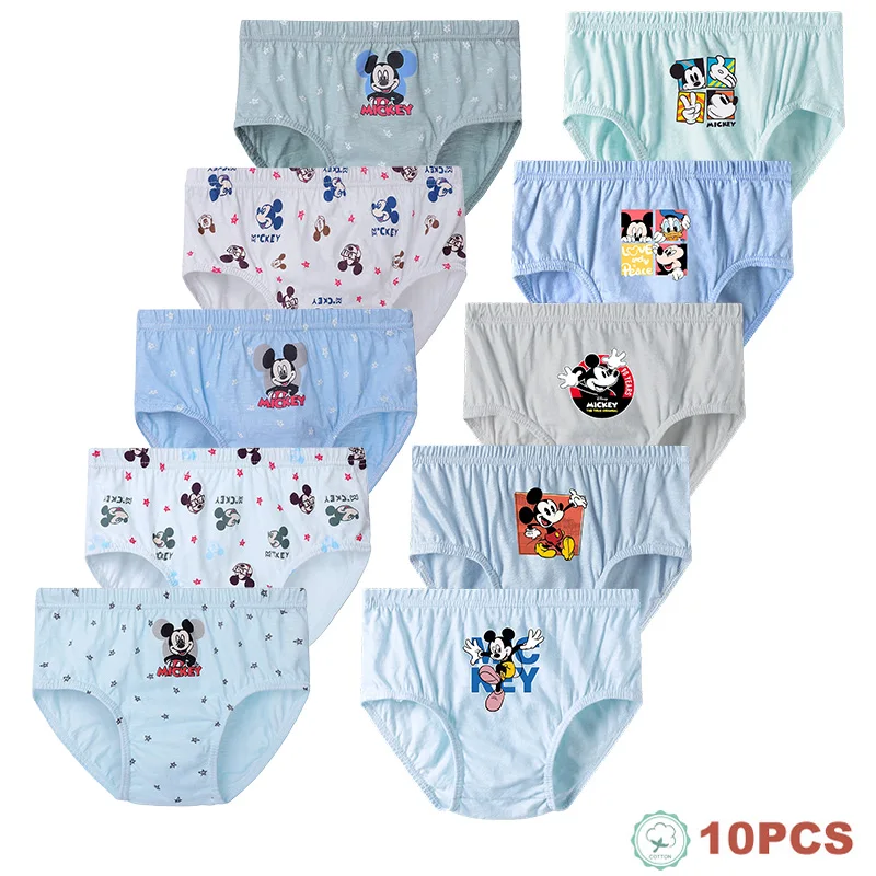 5/10Pcs High-quality Cotton Children Triangle Underwear Cartoon Mickey Mouse Printed Toddler Boy Panties Soft Briefs For Boys