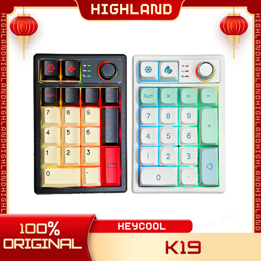 

Keycool K19 Keypad 3Mode 2.4G Bluetooth Wireless Keypad Customization Number Pads PBT 19Keys Computer Accessories keyboard Gifts