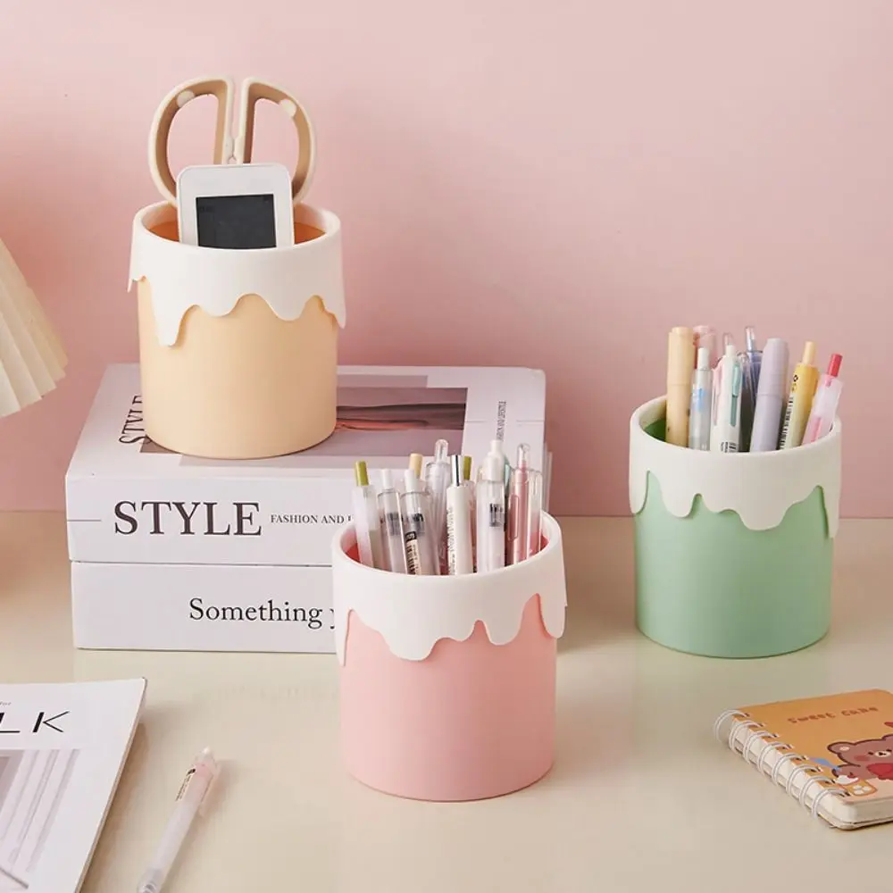 Lovely Snail Figure Pen Holder Plastic Multi-functional Pencil Storage Box Tabletop Storage Student Stationery Organizer