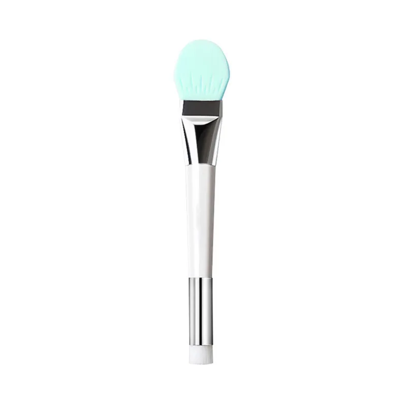 Cepillo de máscara Facial de silicona de doble cabezal, cabezal suave con raspador, cepillo de película de barro de doble uso integrado, herramienta de belleza de ajuste de película DIY