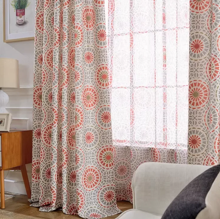 

New Retro Blackout Curtain American Country Style Light Luxury High-end Cotton Curtain Living Room Bedroom Curtain