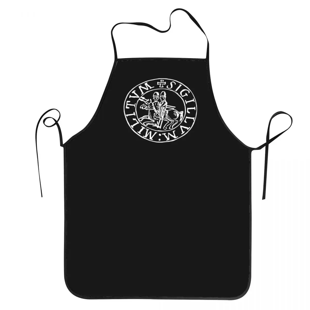 Medieval Seal Of The Knights Templar Apron Chef Cuisine Tablier Waterproof Bib Kitchen Cleaning Pinafore for Women Men Gardening