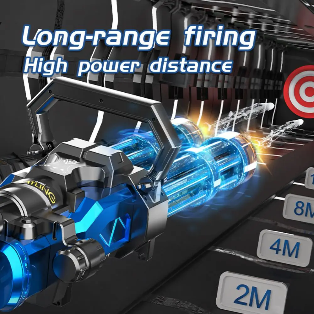 Pistola de água elétrica Gatling mais poderosa com luzes flash, pistolas automáticas de alta potência para adultos, Water Blaster Summer P