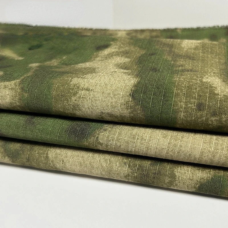 1.5M Width Green Ruins Camouflage Grid Polyester Cotton Fabric Breathable Wear-resistant for DIY Jacket Pants Material