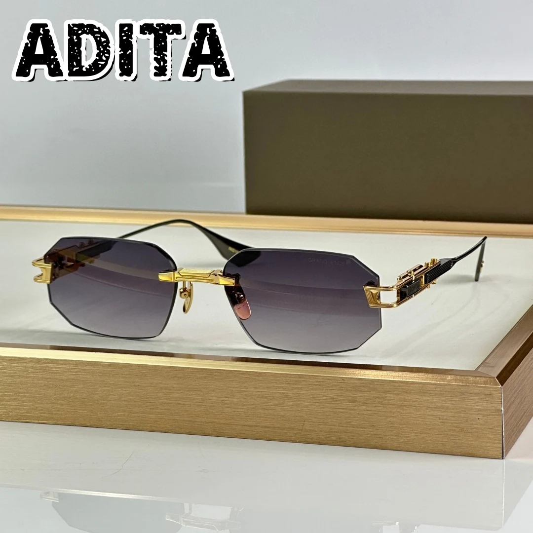 

Top High Quality Sunglasses for Men ADITA GRAND ENDENI DT196 SIZE 56-17 Titanium Style Fashion Design Womens Sunglasses with box