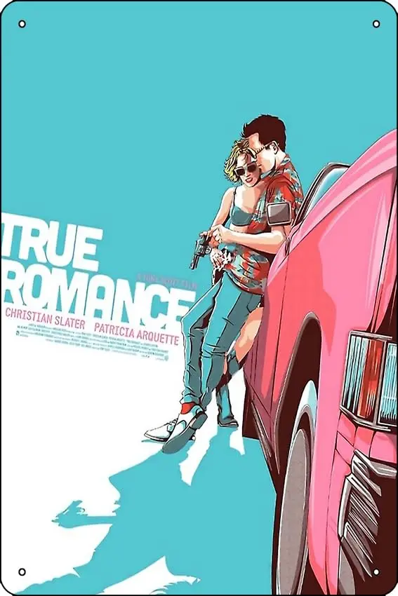 Oedrtqi True romance movie Poster Funny Metal Tin Sign for Home Kitchen Bar Room Garage Decor 8x12 inch