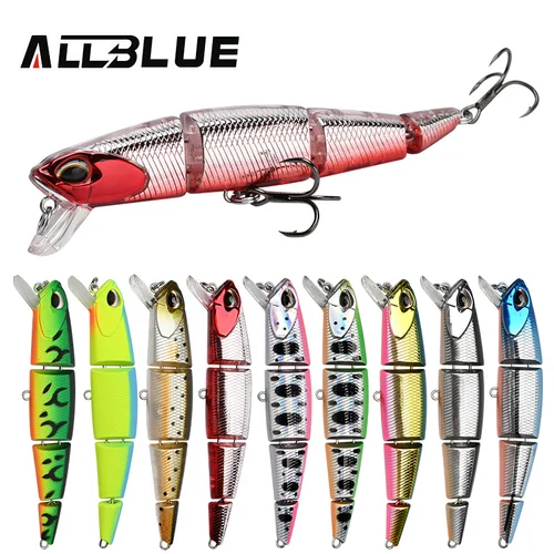 Imagen 2 del producto ALLBLUE-señuelo de pesca articulado profesional, 70mm, 90mm, pececillo que se hunde, Jerkbait, cebos duros artificiales para Lucio, lubina, perca