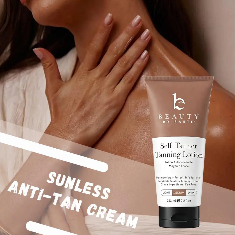 Crème auto-bronzante sans soleil 222ml, hydratante, protectrice contre les UV, imperméable, illuminante, bronzant naturel pour le corps