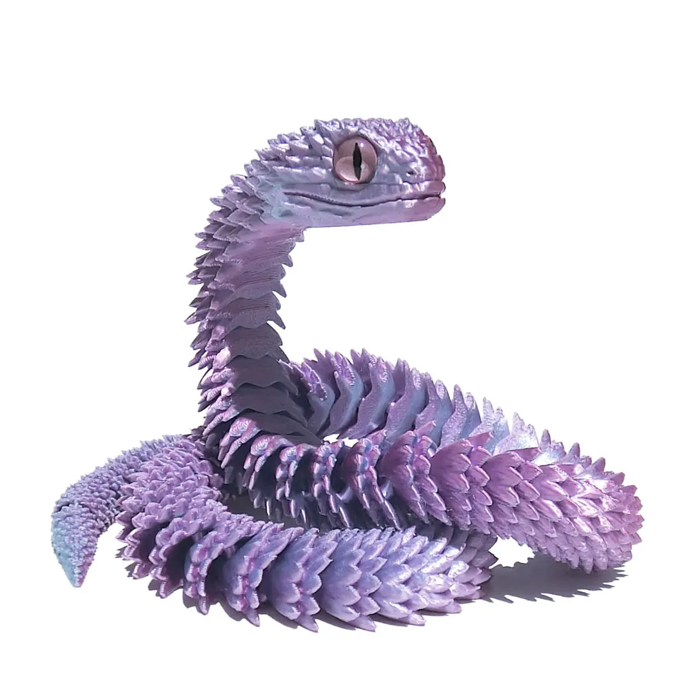 3D Printed Model Viper Desktop Home Decor 65cm Oversized Model Snake Decoration Faux Eyes Articulated Movable Fish Aquarium