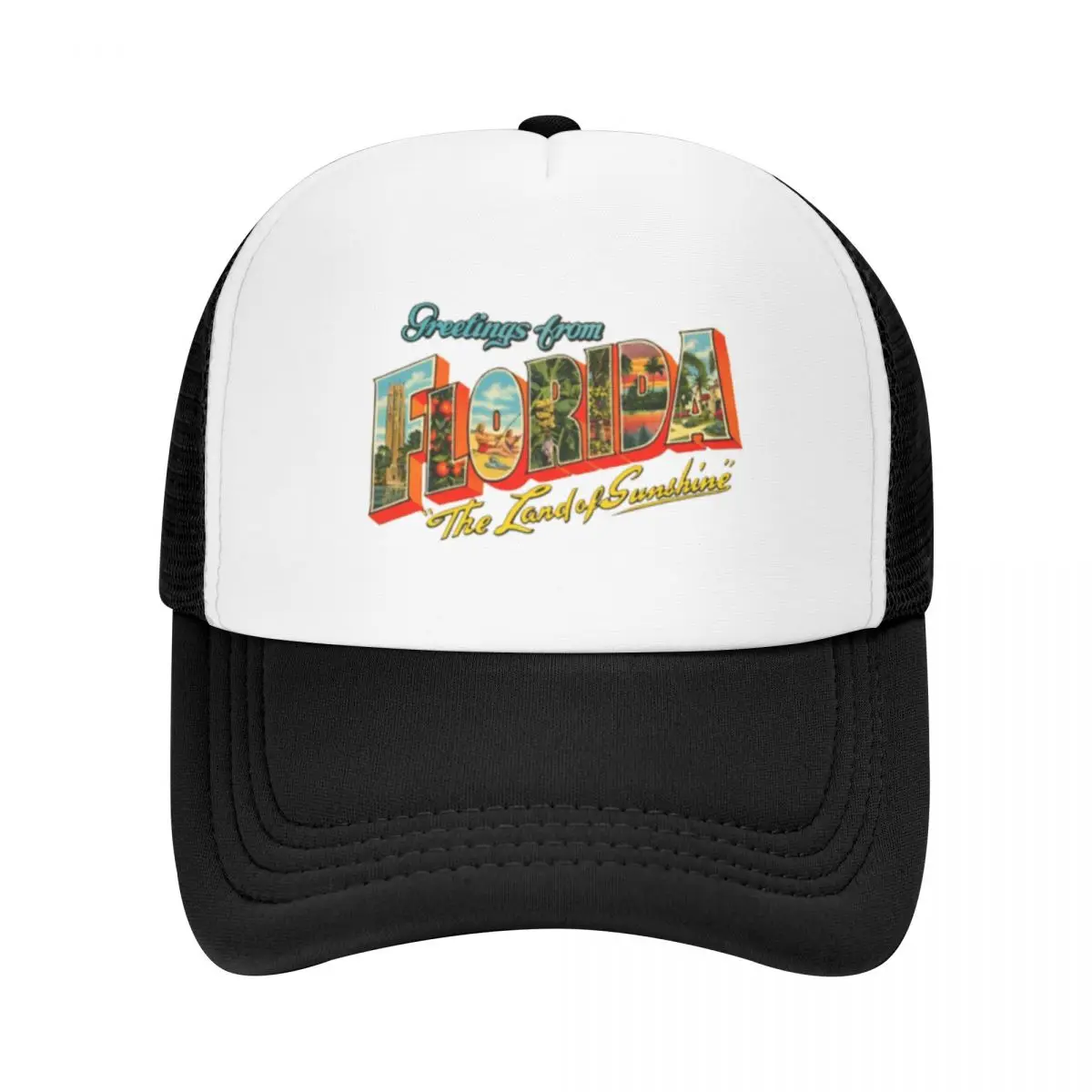 Greetings From Florida The Land Of Sunshine Beach Mesh Baseball Cap For Women High-end Snapback Caps Summer Street Dance Hats