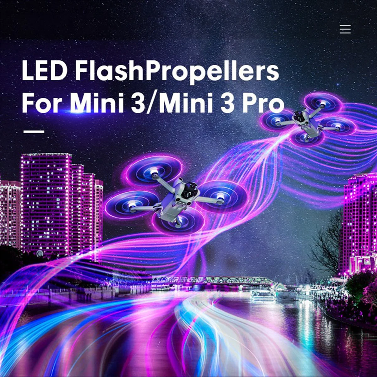 For DJI Mini4 Pro/3 Pro/3 Drone Multifunctional Portable LED Light-Emitting Propeller Blades Propeller Accessories