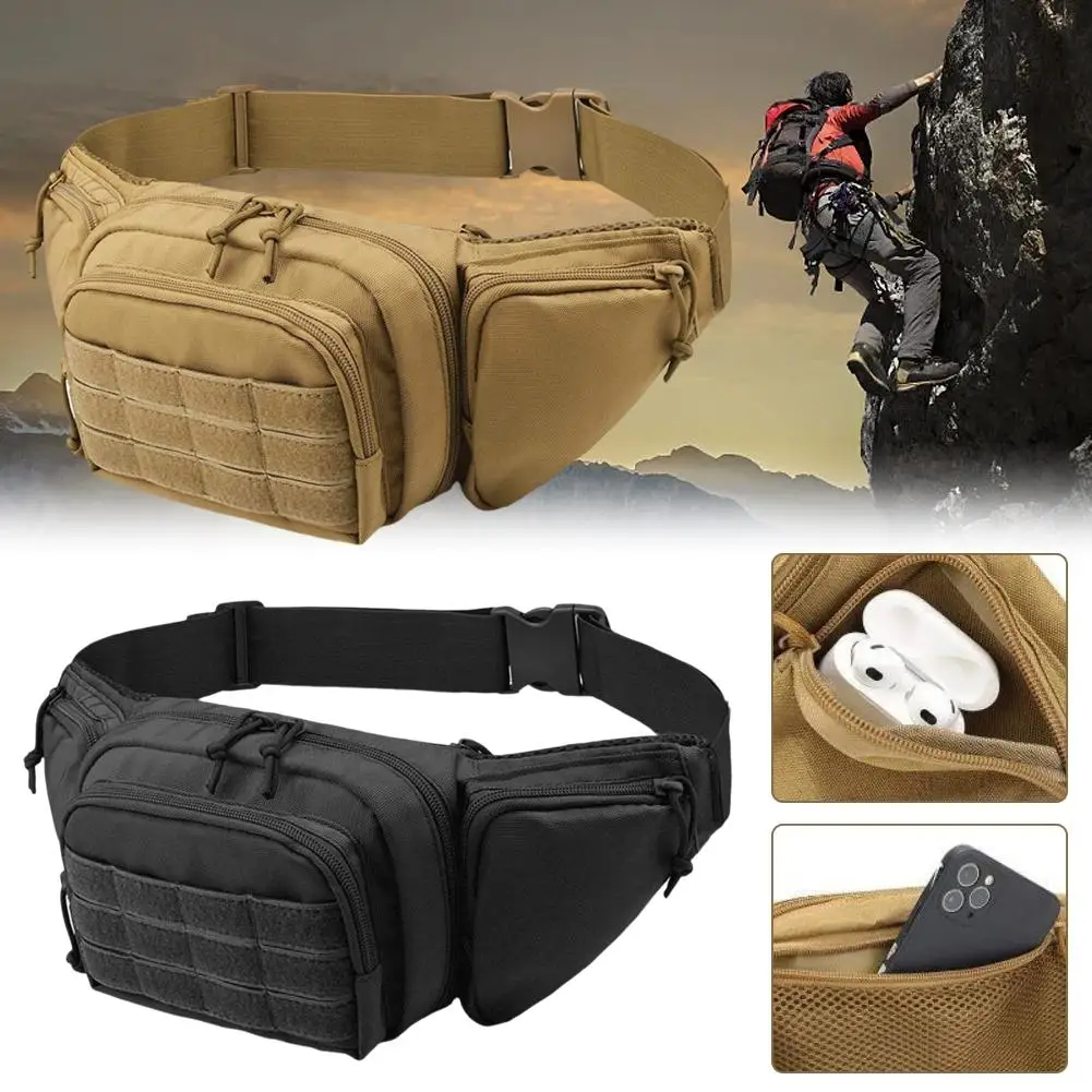 Tático militar Fanny Pack para homens, saco de cinto, sling, nylon bum, motocicleta, ferramenta, peito, quadril, esportes, cavaleiro, acampamento,