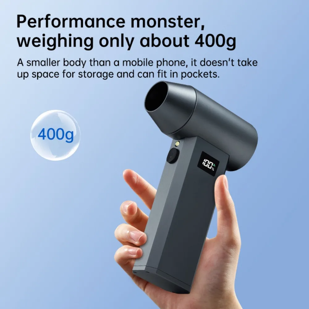Nuova ventola Turbo jet in alluminio 99WRPM motore brushless a basso rumore e ad alta velocità 400G Spinta Asciugatrice per auto Display digitale Ventilatore Super jet