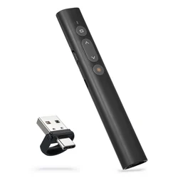 Bisofice Laser Presentation Pointer for PowerPoint PPT Clicker w/ USB/Type C Dual Head Receiver Wireless Rechargeable Clicker