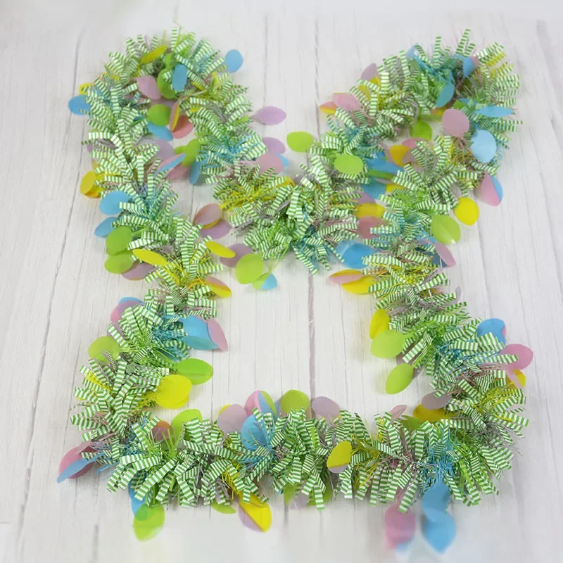 2025 Easter Day Colorful Strips Banner Easter Egg DIY Wreath Spring Bunny Egg Banner Happy Ester Day Party Garlands Rabbit Decor