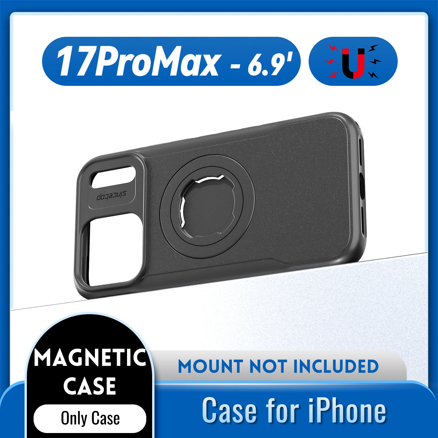Quad-style motorfiets/fiets magnetische schokbestendige hoes voor iPhone 17 16 15 14 ProMax met oplaadfunctie en vergrendelbaar ontwerp