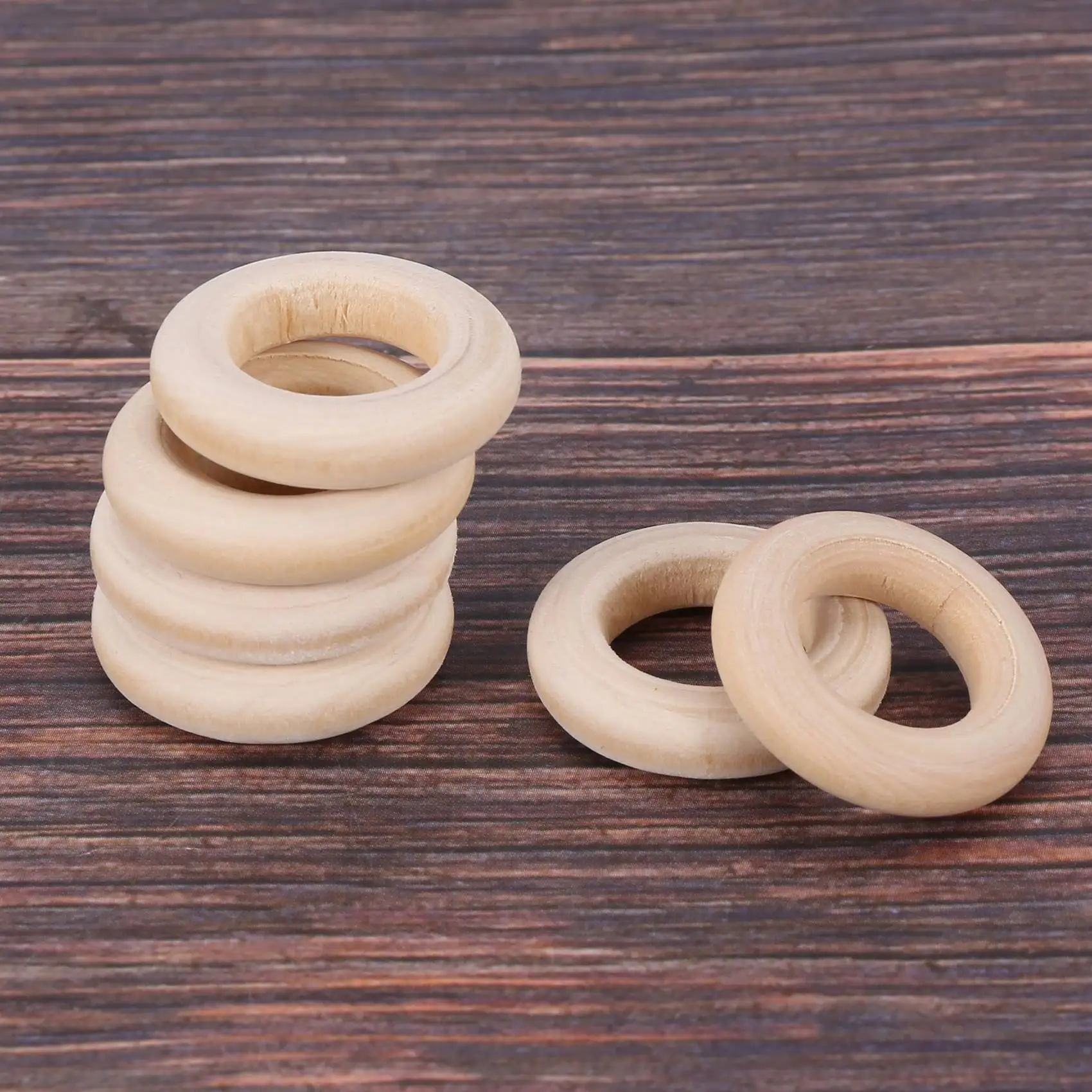 150 قطعة 25 مللي متر/1 بوصة حلقة حرفية خشبية غير مكتملة حلقات خشبية دائرة الخشب قلادة موصلات لمشاريع DIY حار!