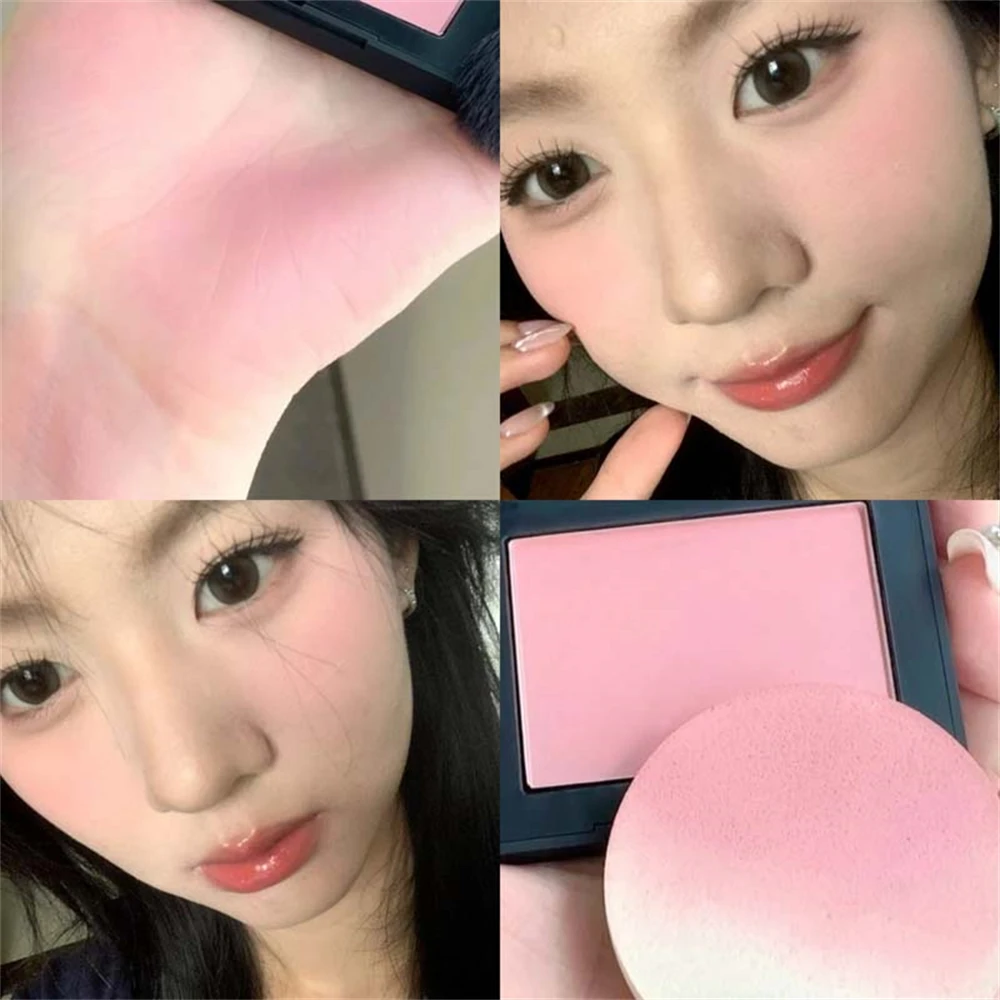 Monochrome Blusher Palette Soft Silky Cheek Natural Facial Rouge Plate Lasting Nude Low Saturation Powder Matte Blusher Disk 1Pc