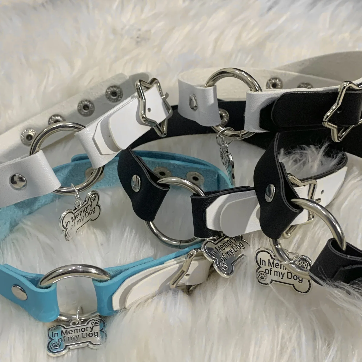 Minority All-match Punk Harajuku Individuality Dark Hottie Original Subculture Bone Star Leather Choker Necklet Pendant