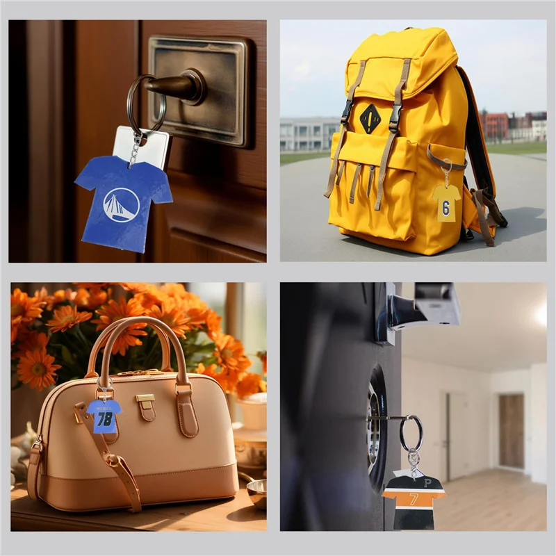 HLZS-144 Stück Sublimations-Schlüsselanhänger-Rohlinge in großen Mengen – Sublimationsrohlinge-Schlüsselanhänger mit weißer Schutzfolie – MDF-Sport-Schlüsselanhänger