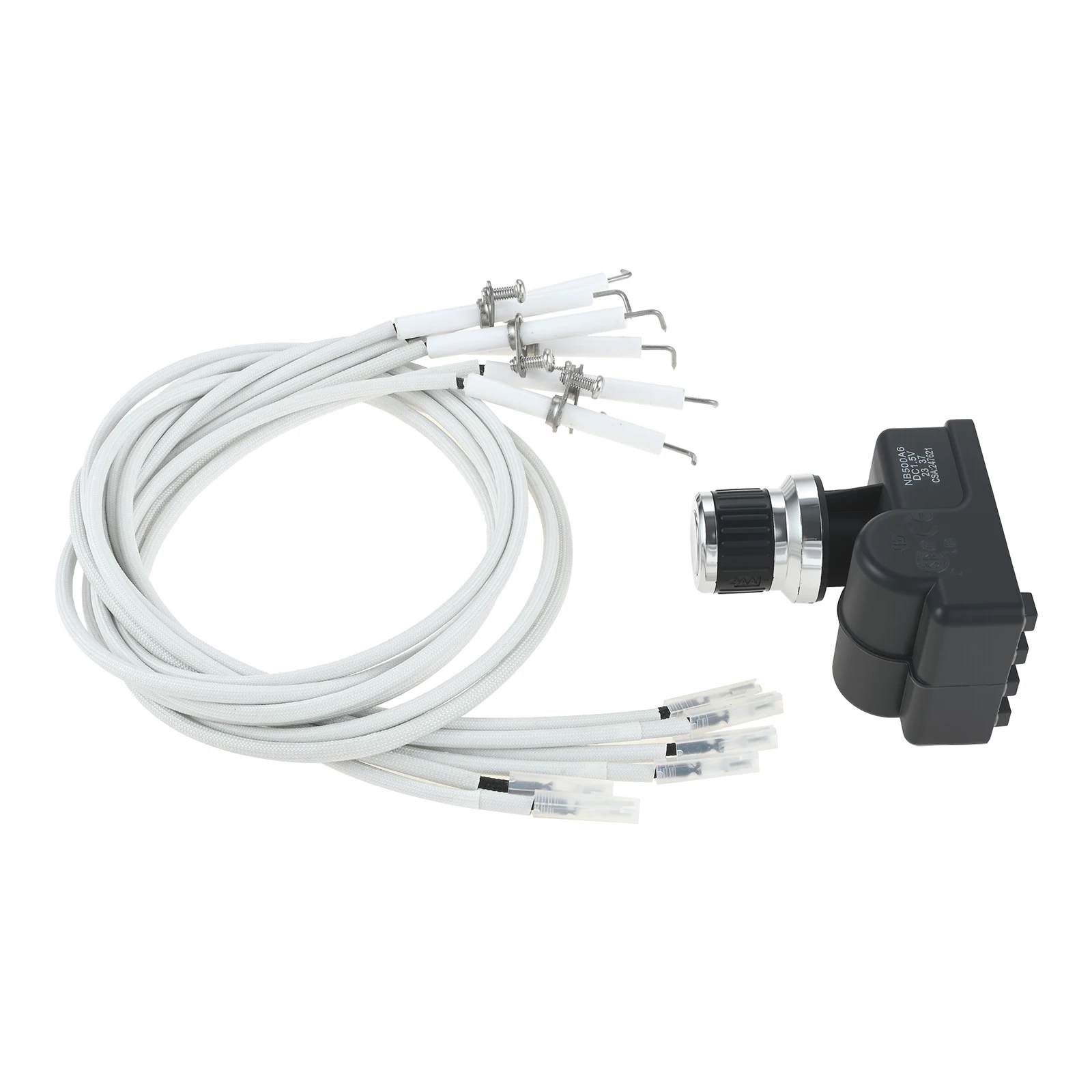 6 Outlets Universal AA Battery Push Button Igniter W/6pcs Grill Igniter Wires Push Button Cap Switch W/6 Outlets Ignition Module