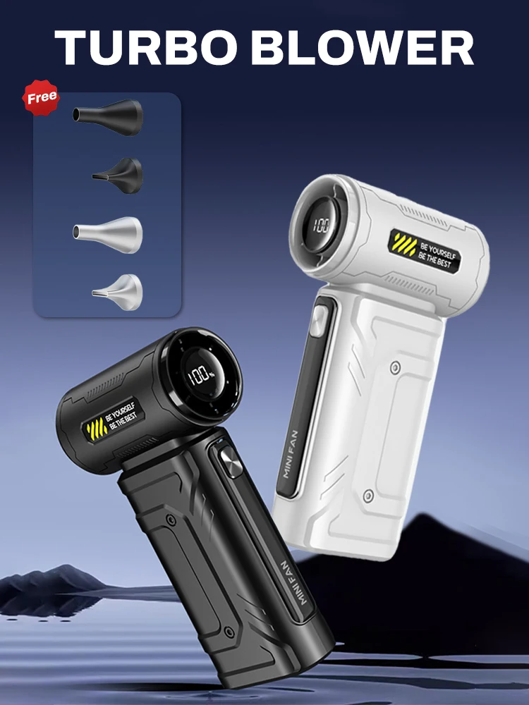 

Turbo Jet Fan Electric Air Duster Portable Cleaning Blower Tool Car Blowing Snow Type-C Charging 100g Thrust 100 Gear Adjustable