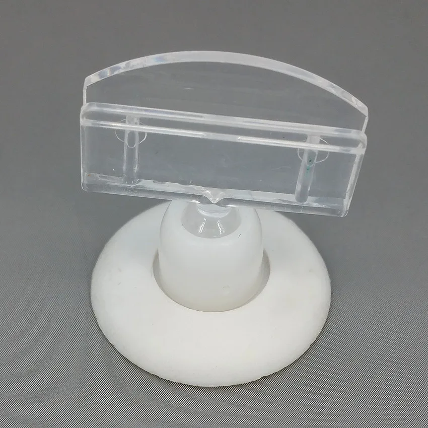 30pcs POP Plastic Promotion Sale Label Sign Price Tag Card Display Clip Holder with Tape on Base Bottom