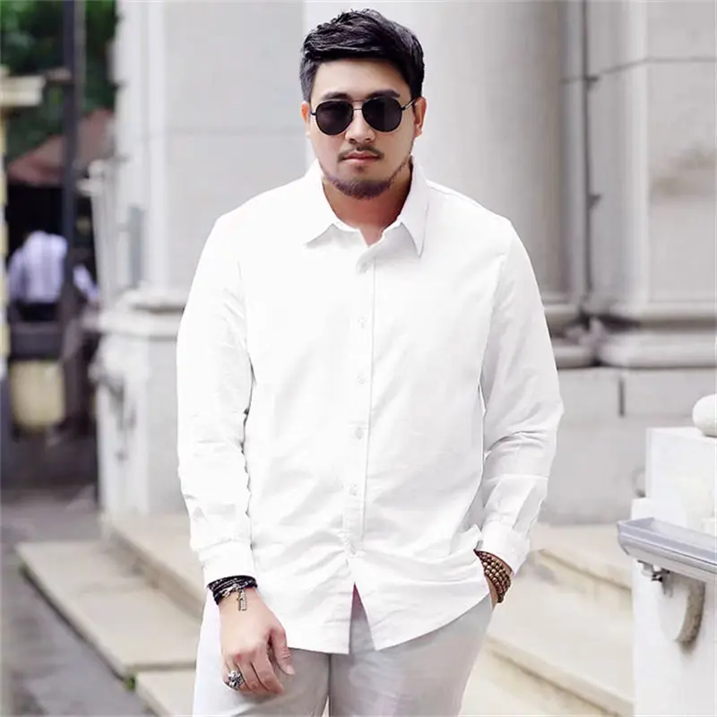 

Spring Summer Men Dress Shirts Long Sleeve Large Plus Size Oversize 6XL 7XL 8XL 160kg Formal Office Loose Business Tops A39