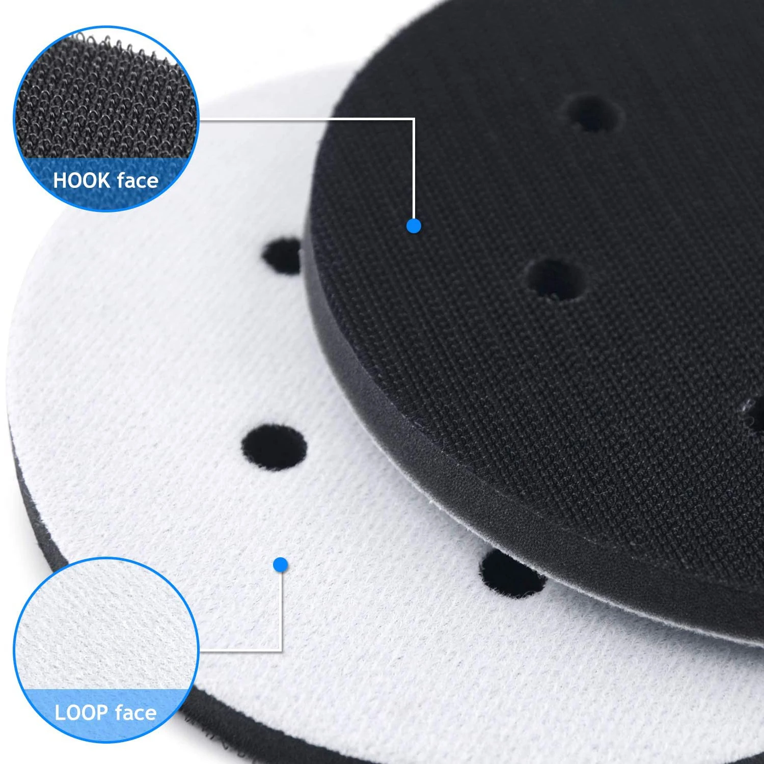 2 pezzi 6 pollici 150mm 6 fori spugna morbida interfaccia cuscino tampone di lucidatura per tamponi abrasivi e dischi abrasivi Hook & Loop lucidatura