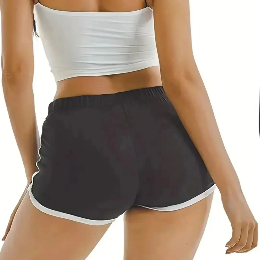 Calções esportivos Mulheres Casual Loose Straight Pants Vestindo alta-Waisted Thin Anti-Walking Three-Point Yoga Hot Pants