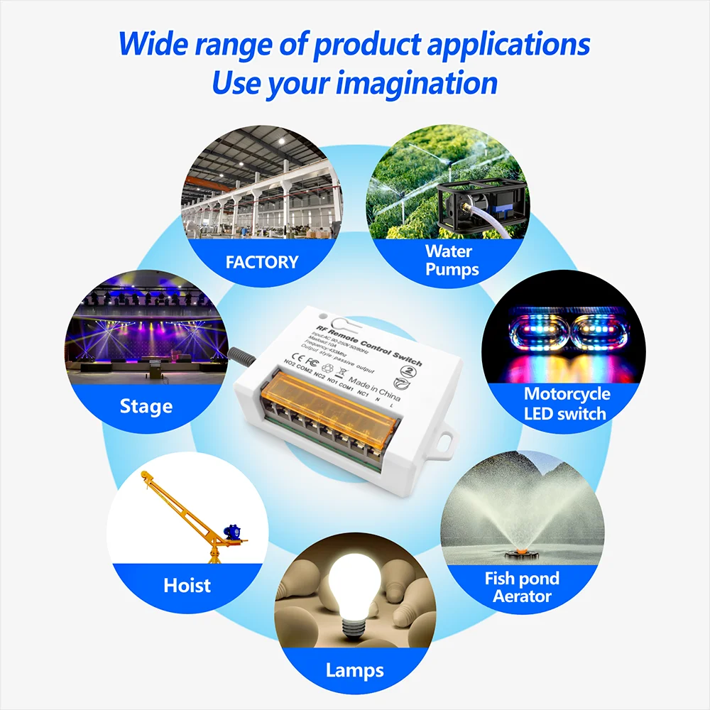 Universal Gate รีโมทคอนโทรล AC220V 2ช่อง Rf 433Mhz รีโมทคอนโทรลสำหรับโรงรถประตู Controller