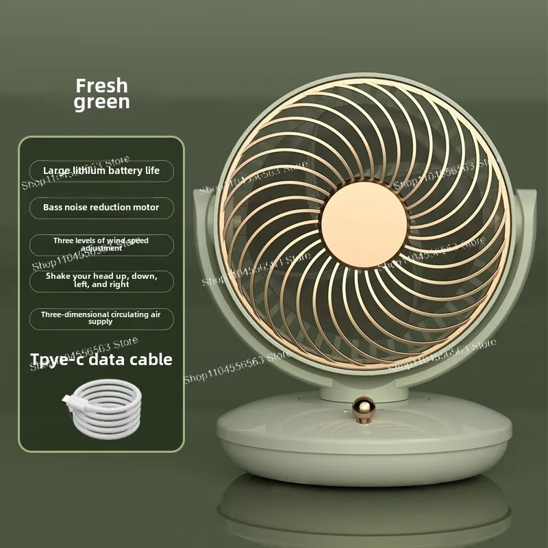 Новый продукт, мини-вентилятор с качающейся головкой, модель зарядки, длительный срок службы батареи, портативный, небольшой вентилятор, настольная зарядка через USB