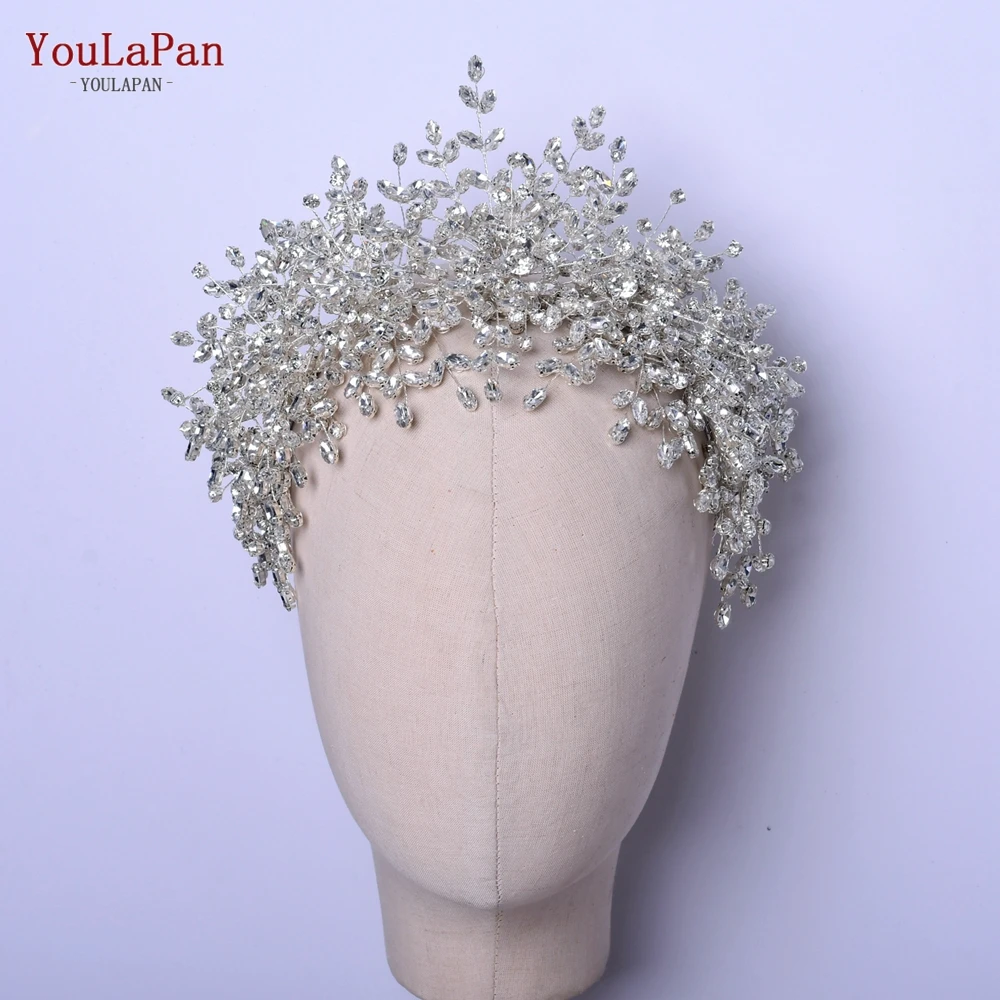 

YouLaPan Bride Rhinestone Hair Hoop Wedding Bridal Headwear Handmade Women Hair Ornaments Party Headband Banquet Headpiece HP385