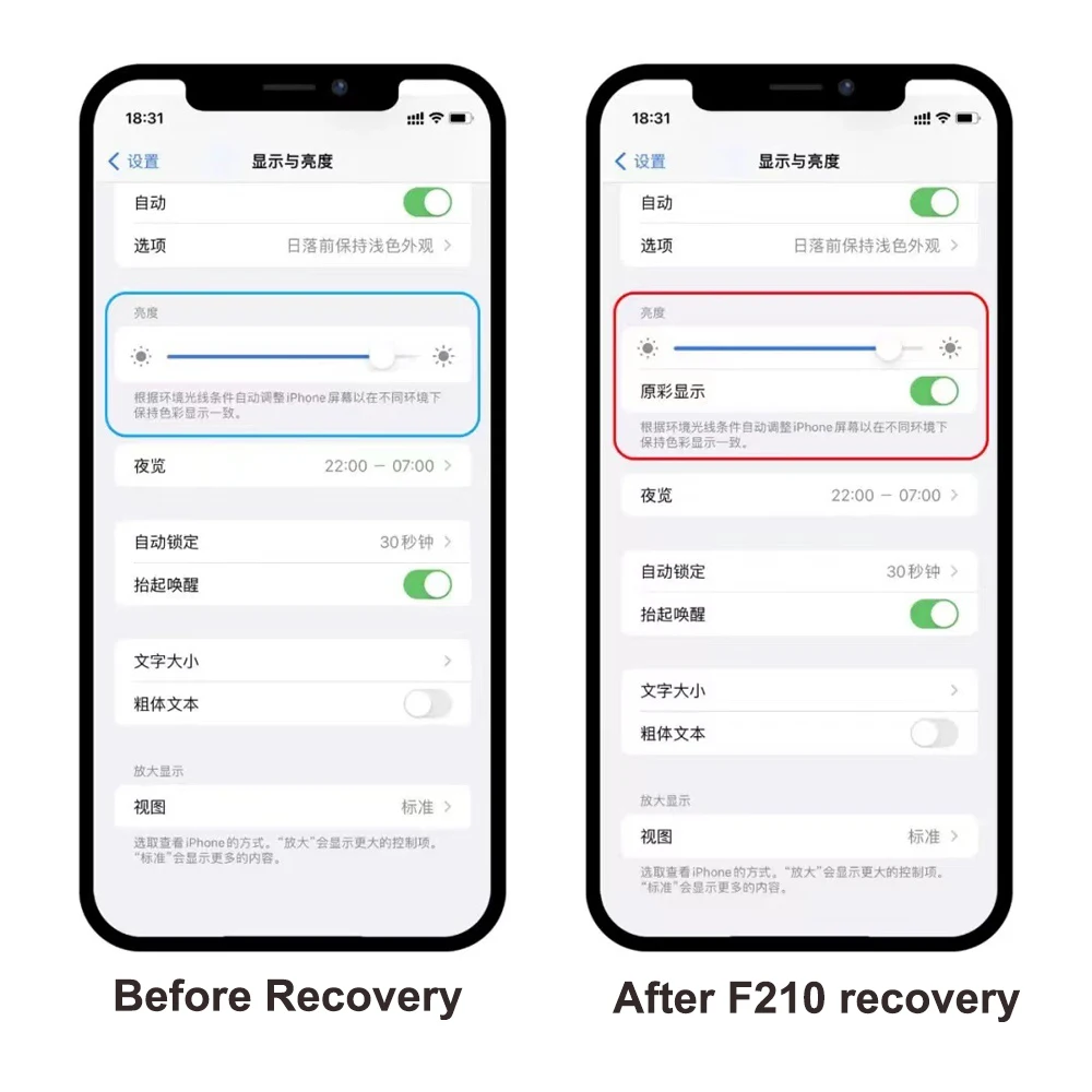 Programmatore di recupero True Tone DL F210 per iPhone 8-11 12 13 MINI copia e strumenti di riparazione del ripristino del colore originali