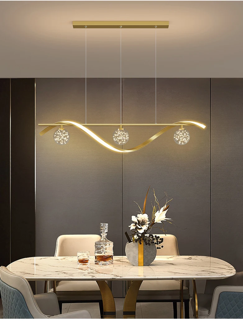 Lampadario moderno a LED per soggiorno sala da pranzo sfera di vetro lampada da cucina decorazioni per la casa illuminazione novità luci a