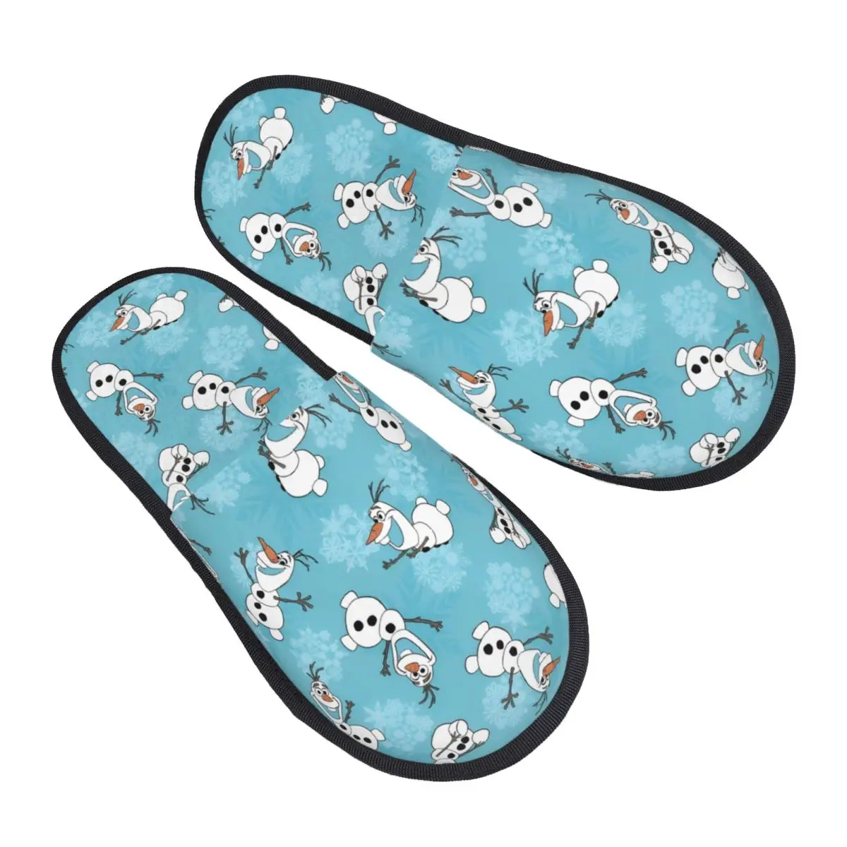 

Custom Frozen Soft Memory Foam House Slippers Women Snowman Cartoon Comfy Warm Anti-Skid Slipper