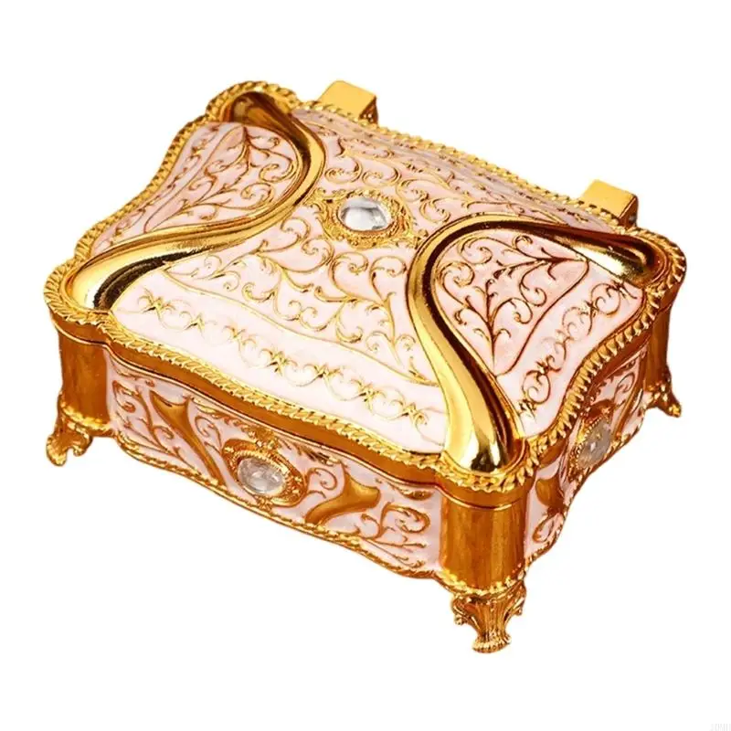 Stylish Jewelry Box Enamel Flower And Rhinestones Designs JOMD