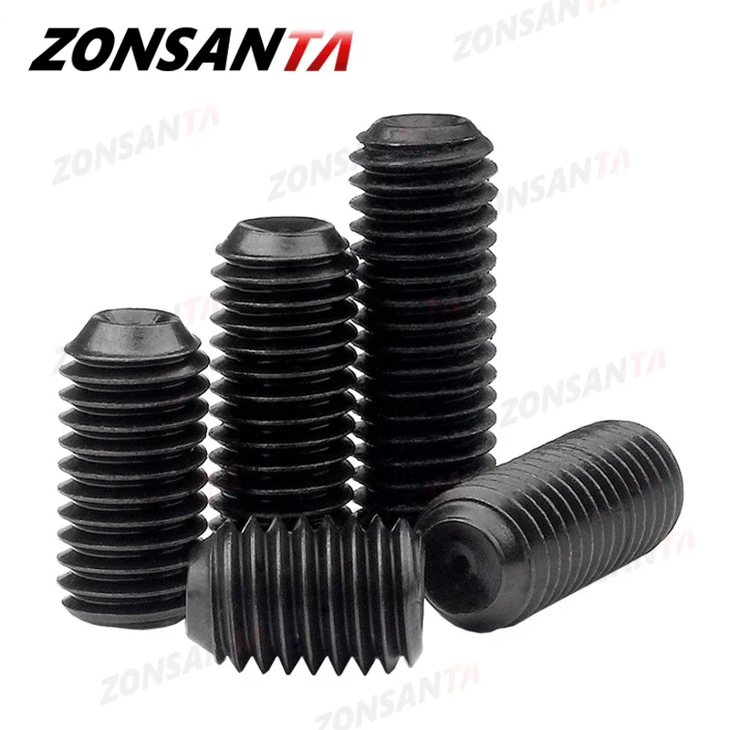 Hex Socket Cup Set Screw M2 M2.5 M3 M4 M5 M6 M8 M10 M12 Black Grade12.9 Carbon Steel Bolt Headless Concave End Grub Screw DIN916
