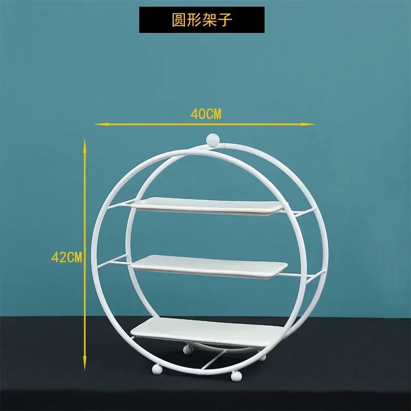 

Simple White Cake Display Shelf Wedding Iron Dessert Table Decoration