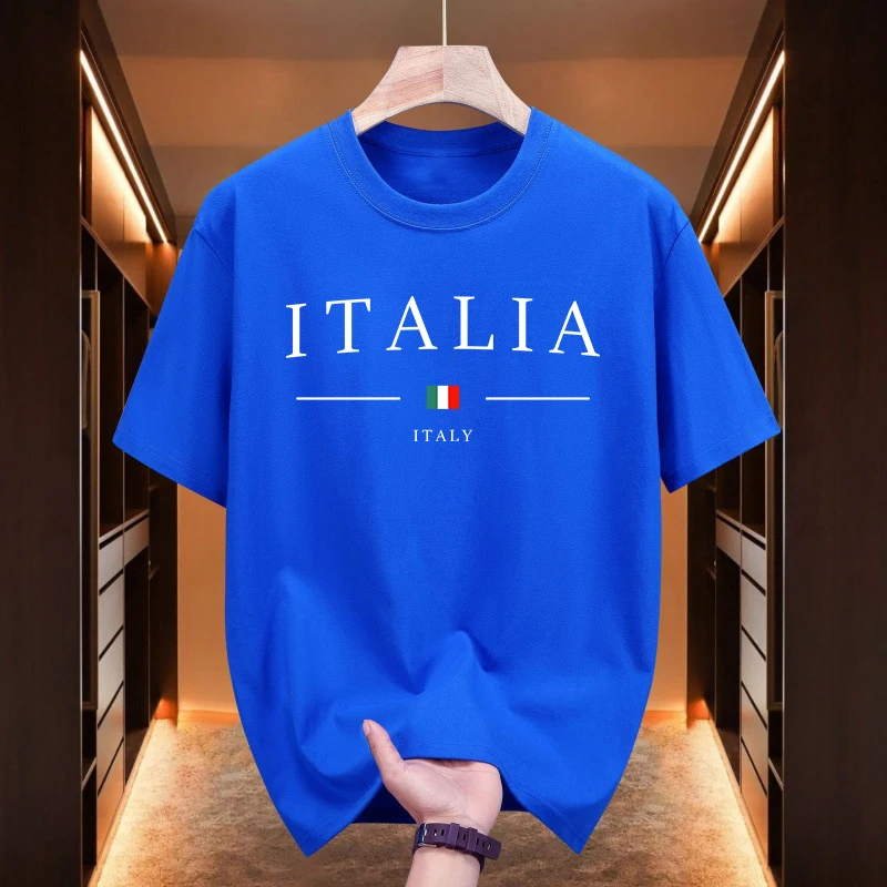 Italien Mode-T-Shirts für Herren, hochwertige 100 % Baumwolle, O-Ausschnitt, kurzärmelig, Sommer, Alltag, Freizeit, Sport, coole T-Shirts, City Vibe Tops – Detail 10