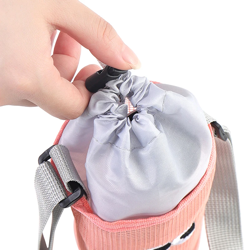 1pc koreanischen Stil Sport Wasser flaschen Beutel Tasche Ärmel verstellbare Schulter gurt Mesh Kordel zug Wasser flasche Tasche