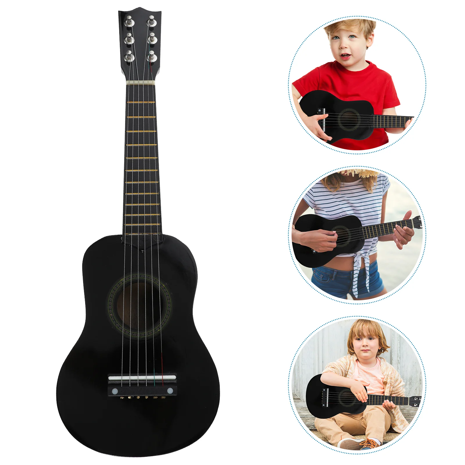 Guitarra para niños, juguete para regalo, Mini juguetes acústicos, instrumento de entrenamiento musical para niños principiantes de madera