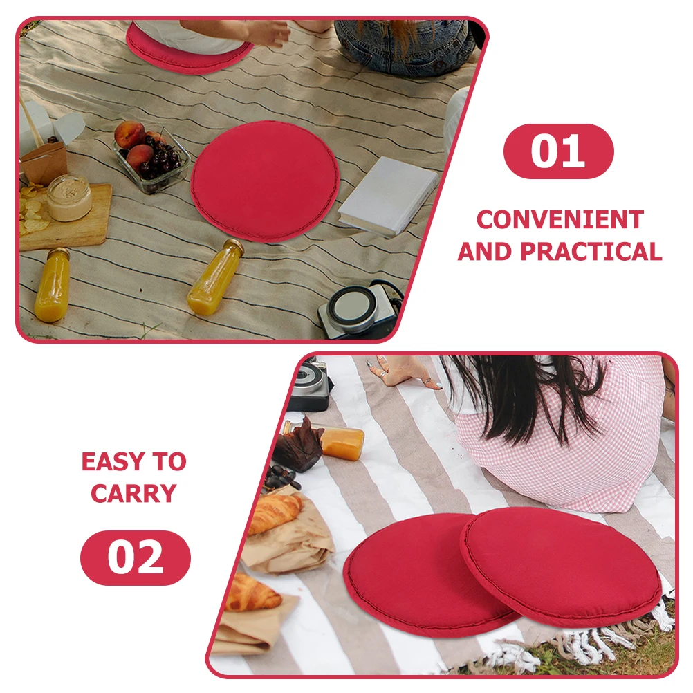 

2Pcs Outdoor Picnic Mat Seat Cushion Small Portable Round Chair Pads Sitting PP Pad Dirt Resistant Lightweight Washable Camping
