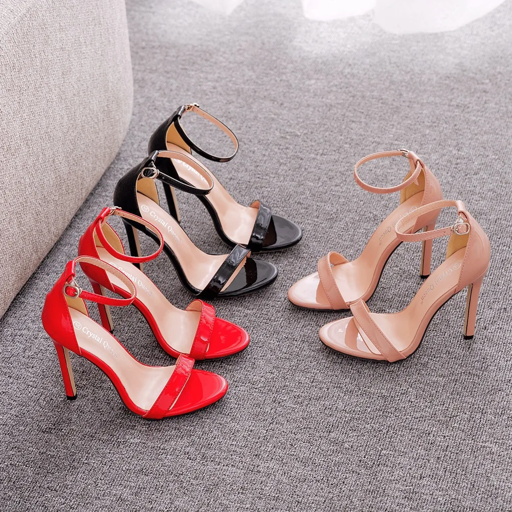 Big Size Summer New Women Sexy High Heels Open Toe Sandals Fashion Comfortable Female Ladies Ankle Strap Stiletto Shoes H0191