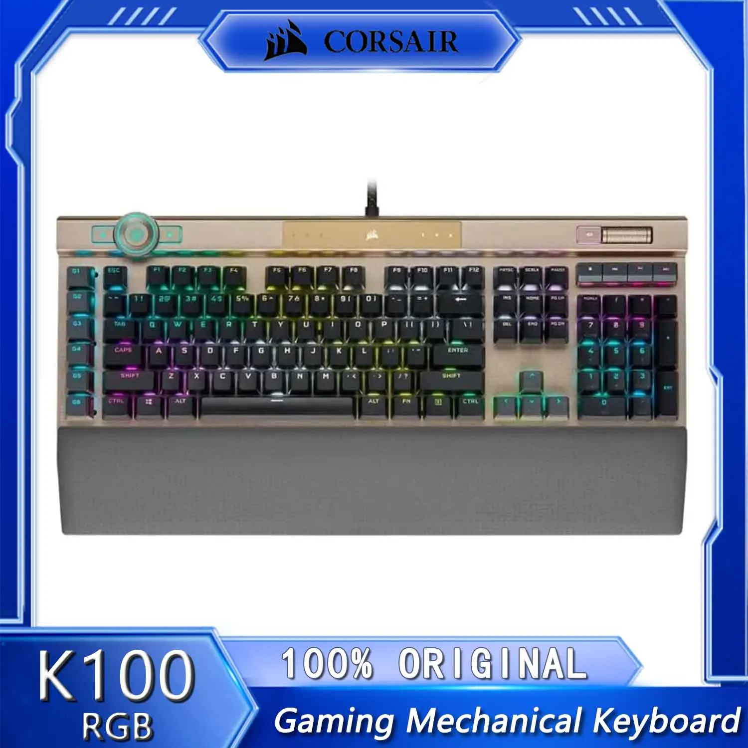 New Corsair K100 RGB Optical-Mechanical Wired Gaming Keyboard OPX Switches PBT Double-Shot Keycaps QWERTY NA Layout Black