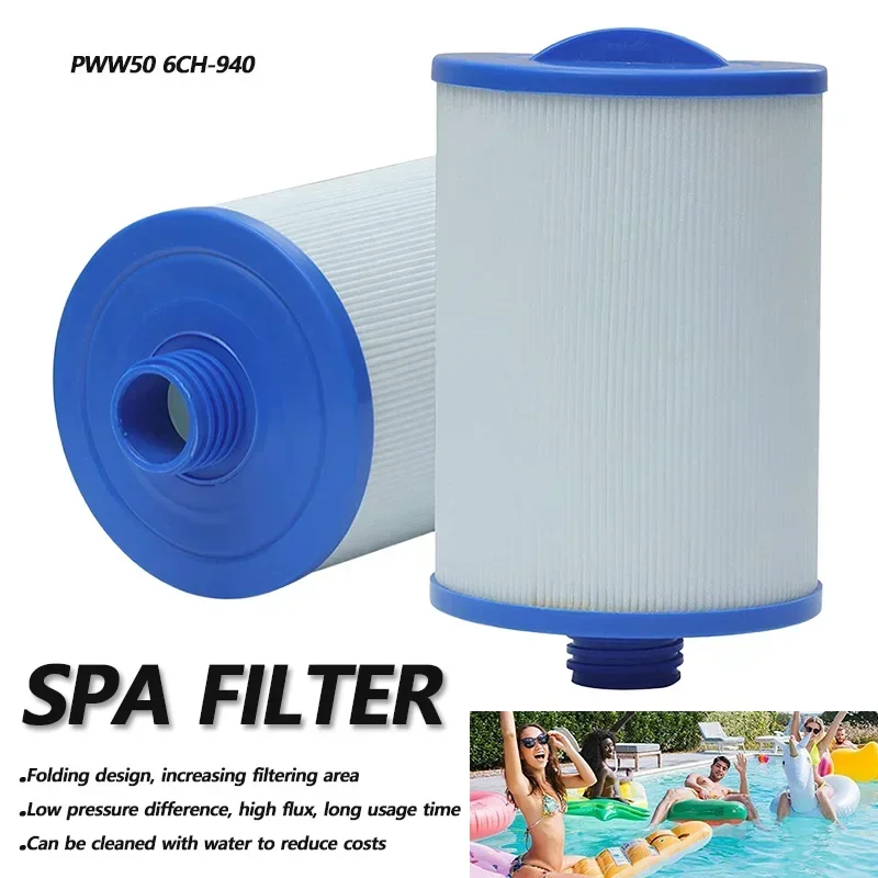 Hot Tub Spa Filter PWW50 6CH-940 Replacement Cartridge for Waterways Elite Spa Pools - High Efficiency Washable Cleaning Supply