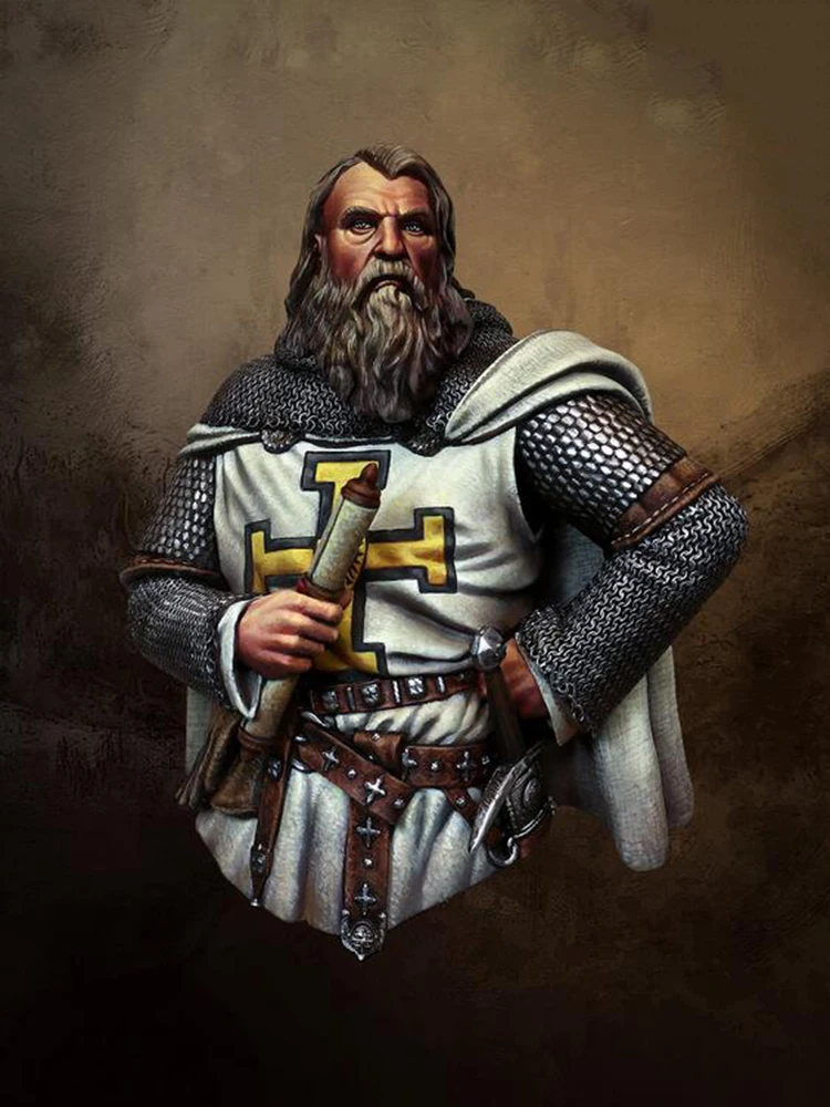 Resin soldier 1/9 200mm ancient soldier templar knight bust Model Unassambled Unpainted Figure Building Kit