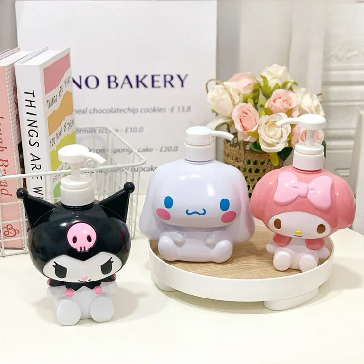 Sanrio Hello Kitty Lotion Bottle Cartoon Kt Model Shower Gel Refill Press Bottle Cartoon Children\'s Hand Sanitizer Press Bottle